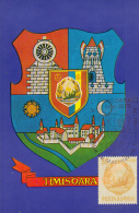 TIMISOARA TOWN COAT OF ARMS, FORTRESS, CM, MAXICARD, CARTES MAXIMUM, 1976, ROMANIA - Maximum Cards & Covers