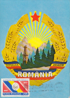 SOCIALIST REPUBLIC COAT OF ARMS, CM, MAXICARD, CARTES MAXIMUM, 1977, ROMANIA - Maximumkaarten