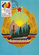 SOCIALIST REPUBLIC COAT OF ARMS, CM, MAXICARD, CARTES MAXIMUM, 1975, ROMANIA - Maximumkarten (MC)