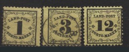 Baden Landpost Porto -Marken Von 1862 Mi.N° 1-3 Davon Die N° 2 Gestempelt Die N° 1 Und N° 3 = * - Ungebraucht