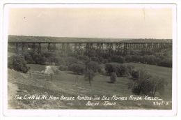 RB 1079 - Early Real Photo Postcard - C & N.W. Railway High Bridge Across Des Moines River Valley  - Boone Iowa USA - Andere & Zonder Classificatie