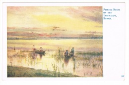 RB 1079 - Early Postcard - Fishing Boats On The Irrawaddy - Burma Myanmar - Myanmar (Birma)