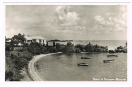 RB 1079 - Real Photo Postcard - Beach At Somerset Bermuda - House / Hotel & Boats - Bermuda