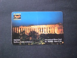 CARTE  TELEPHONE  ITALIA INTERNATIONAL TIRAGE 50000 PAESTUM BASILICA E TEMPIO DI NETTUNO  MUCH RARE - Speciaal Gebruik