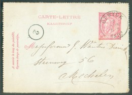 E.P. Carte-lettre 10 Centimes Emission 1884 Obl. Par La Cachet Sc De OPWYCK 7 Juin 1892 - 10875 - Postbladen