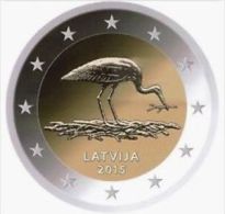 Pièce Commémorative 2 Euro  Lettonie  2015 UNC  "  La Cigogne" - Lettonia