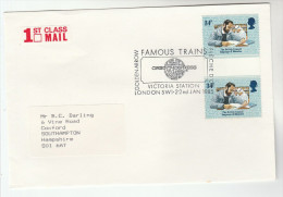1985 GB Stamps COVER EVENT Pmk The ORIENT EXPRESS Train VICTORIA RAILWAY STATION The Golden Arrow - Treni