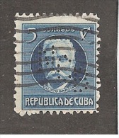 Perforadas/perfin/perfore/lochung Republica De Cuba 1917 5 Centavos Scott 268 Edifil 208 NCB National City Bank - Oblitérés