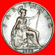 ★MISTRESS OF SEAS: UNITED KINGDOM ★ FARTHING 1923! LOW START★NO RESERVE! GEORGE V (1910-1936) - B. 1 Farthing