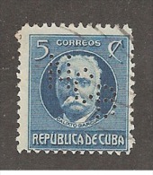 Perforadas/perfin/perfore/lochung Republica De Cuba 1917 5 Centavos Scott 268 Edifil 208 NCB National City Bank - Gebruikt