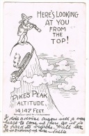 RB 1080 - 1908 Comic Postcard - Pike's Peak From The Top Colorado USA - Summit Postmark - 2c Rate To Penrith UK - Other & Unclassified