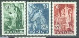 YU 1953-714-6 ONU, YUGOSLAVIA, 1 X 3v, MNH - Otros & Sin Clasificación