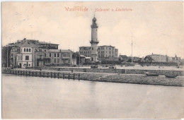 Rostock WARNEMUNDE Hafenamt Und Leuchtturm Lighthouse 12.8.1913 Gelaufen - Rostock