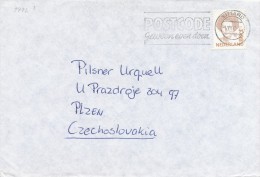 K5374 - Netherlands (1992) Sittard: POSTCODE (letter To Czechoslovakia) Tariff: 80ct (stamp: Beatrix Of The Netherlands) - Codice Postale