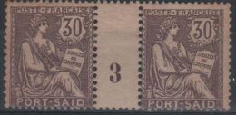 PORT SAÏD Paire Millésimée 3 Du  Timbre N°29 (gomme D´époque) - Unused Stamps