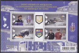 Bloc Saint Pierre Et Miquelon Gendarmerie Nationale Française En Amérique Du Nord Neuf Gommé 1142 1143 1144 1145 - Politie En Rijkswacht