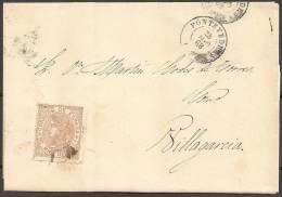 1868 - CARTA CIRCULADA A VILLAGARCIA DE AROSA - Covers & Documents