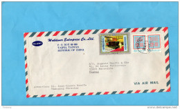 MARCOPHILIE-lettre-CHINE -TAIWAN -1976-3stamps N°1071-anniversaire Mort De Tchang  Kai Chek-pour Françe - Storia Postale