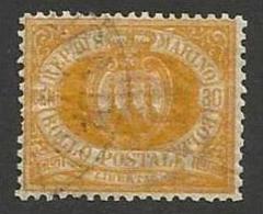 1892 San Marino Saint Marin SERIE CIFRA  30c Giallo Ocra (16) Usato USED - Used Stamps