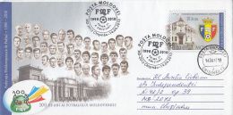 3303FM- MOLDAVIAN SOCCER FEDERATION, COVER STATIONERY, OBLIT FDC, 2010, MOLDOVA - Brieven En Documenten