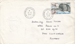 3311FM- DUMONT D'URVILLE ANTARCTIC STATION, EMBOSSED SPECIAL COVER, KERGUELEN CORMORANT STAMP, 1979, T.A.A.F. - Bases Antarctiques