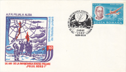 3327FM- NORTH POLE ARCTIC STATION ANNIVERSARY, SPECIAL COVER, 1987, ROMANIA - Scientific Stations & Arctic Drifting Stations