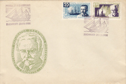 3331FM- EMIL RACOVITA, POLAR EXPLORER, SHIP, COVER FDC, 1958, ROMANIA - Polar Explorers & Famous People