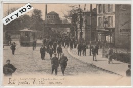 93- Saint Denis _ Place De La Gare _ Tram ( Voyageurs Du Train) Café, Usine à Louer. (1904) Taxe - Saint Denis