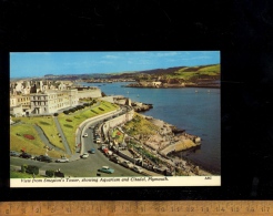 PLYMOUTH Devon : View Form Smeaton's Tower Showing Aquarium And Citadel / Old Cars - Plymouth