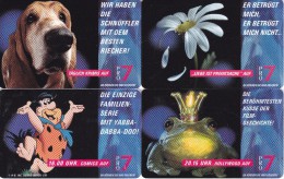 O 180 A 183 PUZZLE DE 4 TARJETAS DE ALEMANIA DE UNA PALOMA Y UNA ESCOPETA (FROG-RANA-PERRO-CA-DOG-PICAPIEDRA-FLOR) - O-Series : Series Clientes Excluidos Servicio De Colección