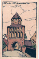 RIBNITZ Mecklenburg Rostocker Tor Steindruck Monogramm R Inflafrankatur 400 Mark 6.8.1923 Gelaufen - Ribnitz-Damgarten