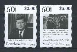 Penrhyn Island 2013 Kennedy JFK Anniversary Set 2 MNH - Penrhyn