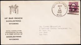 1937. SADDLESTRING WYO. OCT 4 1937. 3 C.  (Michel: 350) - JF177342 - 1c. 1918-1940 Briefe U. Dokumente