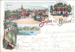 Gruss Aus BUCKOW Color Litho Gasthof Pritzhagener Mühle 4.7.1897 Vorläufer - Buckow