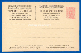 FINLAND 1886 DOUBLE LETTER CARD 10 + 10 PENNI CARMINE HIGGINS & GAGE 22 UNUSED EXCELLENT CONDITION - Postal Stationery