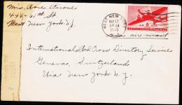 1945. WEST NEW YORK MAY 17 1945. 6 CENTS AIR MAIL.  EXAMINED BY 11036 US CENSOR.  (Michel: 500) - JF177438 - Poststempel
