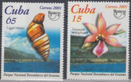 2001.23- * CUBA 2001. MNH. AMERICA UPAEP. PARQUE NACIONAL DESEMBARCO DEL GRANMA. ORQUIDEA. ORCHILD. CARACOL. SNAIL. - Ungebraucht