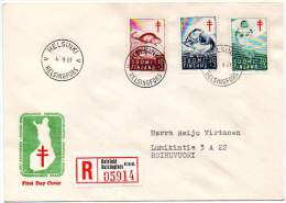 FINLAND 1961 - FIRST DAY COVER With The COMPLETE SET PRO-TUBERCULOSIS (FAUNA) - Cartas & Documentos