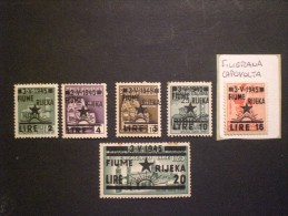 ITALIA OCCUPAZIONE JUGOSLAVIA JUGOSLAVIJA - FIUME 1945 FRANCOBOLLI D ITALIA DEL 1944-45 MNH - Occup. Iugoslava: Fiume