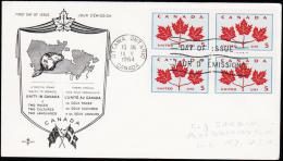 1964. 4x 5 C. AHORN FDC OTTAWA 14 V 1964.  (Michel: 361) - JF177477 - Enveloppes Commémoratives