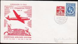 1946. FIRST US COMMERCIAL FLIGHT FAM 24 COPENHAGEN TO OSLO KØBENHAVN LUFTHAVN 6.4.46.  (Michel: ) - JF177621 - Airmail