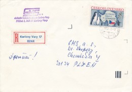 K5454 - Czech Rep. (1993) 360 17 Karlovy Vary 17 (R-label) Tariff: 8Kc (czechoslovak! Stamp: 30 Years Antarctic Treaty) - Antarktisvertrag