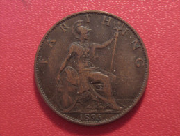 Grande-Bretagne - UK - Farthing 1895 Victoria 6040 - B. 1 Farthing