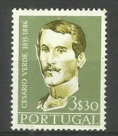 Portugal - 1957 Cesario Verde 3.30e MH   Sc 829 - Unused Stamps