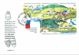 Liechtenstein - 1999 Tricentenaire Unterland FDC - Brieven En Documenten