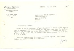 FactureJacques LEJEUNE, Expert Comptable à HERVE 1957 - 1950 - ...