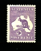 AUSTRALIA - 1932  KANGAROO   9 D.  SMALL MULTIPLE  WATERMARK  MINT NH  SG108 - Ongebruikt