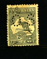AUSTRALIA - 1915  KANGAROO  2 D.  3rd  WATERMARK  PERFORATED SMALL OS  FINE USED  SGO43 - Dienstzegels