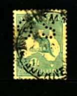AUSTRALIA - 1919  KANGAROO  1/  3rd  WATERMARK  PERFORATED SMALL OS  FINE USED  SGO48 - Dienstmarken