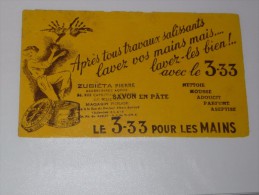 BUVARD Publicitaire  BLOTTING PAPER  Savon En Pate 3 3 3  Pour Les Mains Garcon - Perfume & Beauty